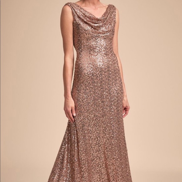 Cachet Drape Neck Back Sequence Dress - Picture 3 of 6